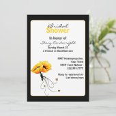 イエローポピースタイリッシュズブライダルシャワー招待 招待状 (スタンド正面)