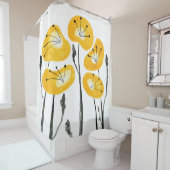 イエローポピーズボホバスルームモダンデコール シャワーカーテン (インサイチュ)