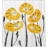 イエローポピーズボホバスルームモダンデコール シャワーカーテン (正面)