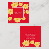 イエローポピーフローラガーデンプラントシッタレッド スクエア名刺 (正面/裏面)