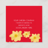 イエローポピーフローラガーデンプラントシッタレッド スクエア名刺 (裏面)