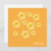 イエローポピーフローラハンドドローありがとうはがき (正面/裏面)