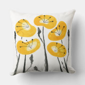 イエローポピー抽象芸術フローラミニマリスト クッション (裏面)