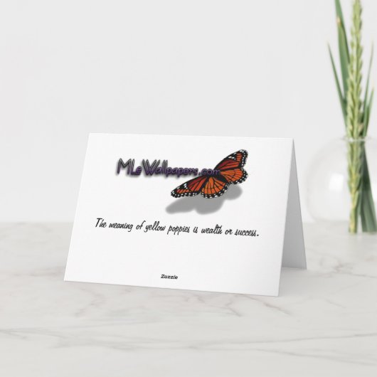 イエローポピー母のデイカード カード (裏面)