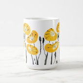 イエローポピー水彩花モーニングティーと コーヒーマグカップ (中央)