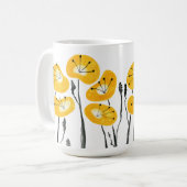 イエローポピー水彩花モーニングティーと コーヒーマグカップ (正面左)