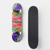 イエローポピー白黒水玉模様 スケートボード (正面)