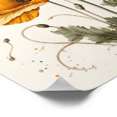 イエローポピー花アートプリントポスター ポスター (角)