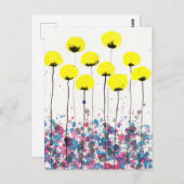 イエローポピー、コテージコアフラワーポストカード ポストカード (正面/裏面)