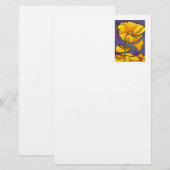 「イエローポピー」フローラ文房具 便箋 (正面/裏面)