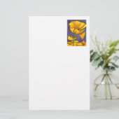 「イエローポピー」フローラ文房具 便箋 (スタンド正面)