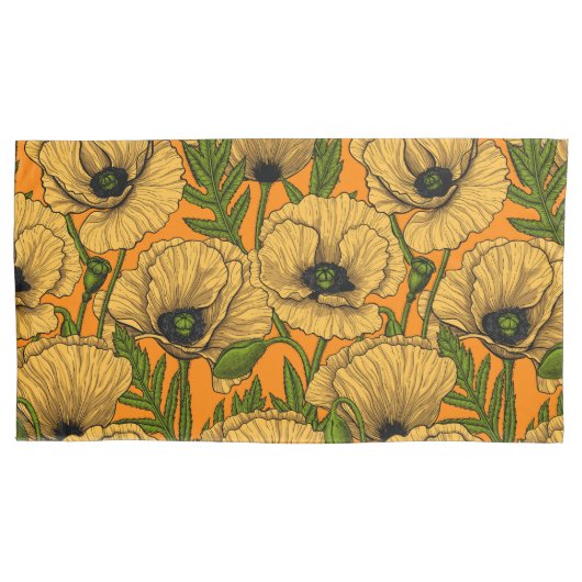 イエローポピー 枕カバー (正面左)