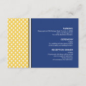 イエローポルカドットとブルーのウェディング封筒カード エンクロージャーカード (正面)