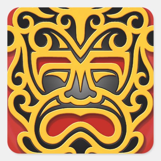イエローマアステカスク スクエアシール (正面)