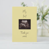 イエローマイファーストベビーギフトおもしろいサンキューカード サンキューカード (スタンド正面)