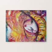 イエローマスク/ベニスのマスキアードボール、パープル ジグソーパズル (横)