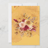 イエローマスタードウォーター色ダリア結婚花 招待状 (裏面)