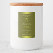 イエローマスタード製品ラベル金ゴールドグリッターフローラ フードラベル (正面)