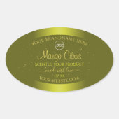 イエローマスタード製品ラベル金ゴールドグリッター追加ロゴ 楕円形シール (正面)