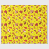 イエローマッシュルーム離れ、シームレームラッピング紙 ラッピングペーパー (フラット)