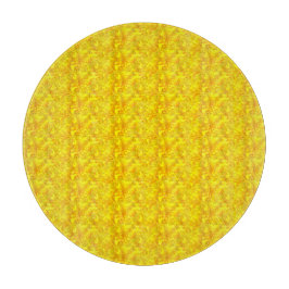 イエローマリゴールドフローラシームレスパターン カッティングボード