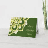 イエローマンダラフラワー折り畳みハッピーバースデーカード カード (正面)