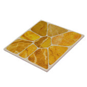 イエローマーブルモザイクフラワー抽象芸術アート タイル (側面)