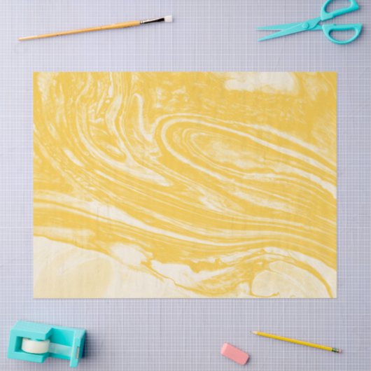 イエローマーブ絵画リーのライト抽象芸術アートのテクスチャ 薄葉紙 (クラフト)