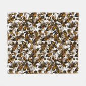 イエローミツバチ フリースブランケット (正面(横))