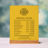 イエローミニマエレガントリスト | 営業時間 アクリルサイン (ニュートラル)