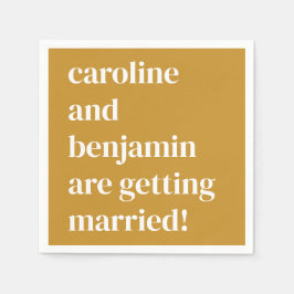 イエローミニマモダンリストのはっきりしたカスタムウェディング スタンダードカクテルナプキン