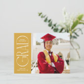 イエローミニマモダンリストの卒業発表 招待状 (スタンド正面)