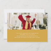 イエローミニマモダンリストの卒業発表 招待状 (裏面)