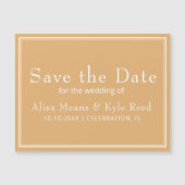 イエローミニマモダンリストの結婚式の日付を保存 (正面)