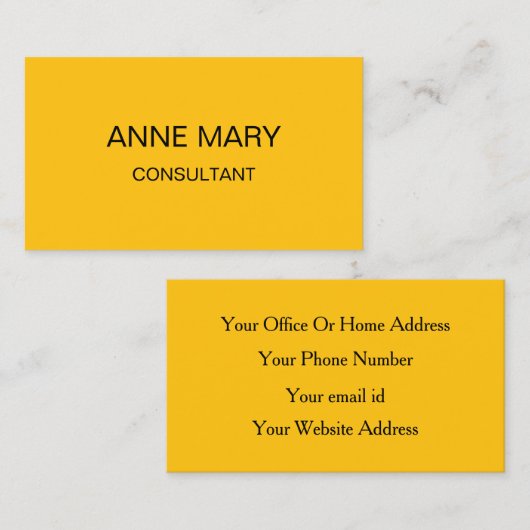 イエローミニマモダンリスト専門オレンジクール色 名刺