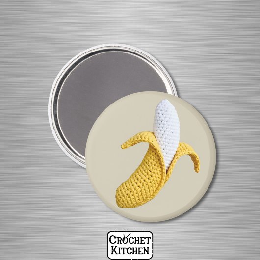 イエローミニマリストグランマフルーツクロチェットバナナ マグネット