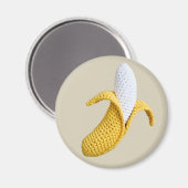 イエローミニマリストグランマフルーツクロチェットバナナ マグネット (正面/裏面)