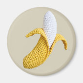 イエローミニマリストグランマフルーツクロチェットバナナ マグネット (正面)