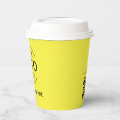 イエローミニマリストロゴQRコード会社スワッグ 紙コップ (左)