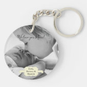 イエローミニマル写真母の日キーチェーン キーホルダー (裏面)