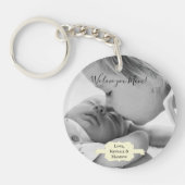 イエローミニマル写真母の日キーチェーン キーホルダー (正面)