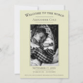 イエローミニマル写真誕生のお知らせ 案内状 (正面)