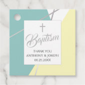 イエローミントグリーンコンテンポラリー洗礼 フェイバータグ (正面)