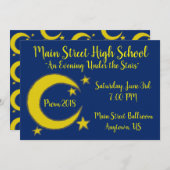 イエロームーンスターズナイトスカイプロムガラダンス 招待状 (正面/裏面)