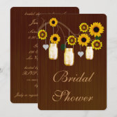 イエローメイソン素朴ジャースブライダルシャワー招待 招待状 (正面/裏面)