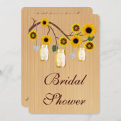 イエローメイソン素朴ジャースブライダルシャワー招待 招待状 (正面/裏面)