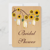 イエローメイソン素朴ジャースブライダルシャワー招待 招待状 (正面)