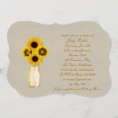 イエローメイソン素朴ジャールブライダルシャワー招待 招待状 (正面/裏面)