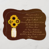 イエローメイソン素朴ジャールリハーサルディナー招待状 招待状 (正面/裏面)