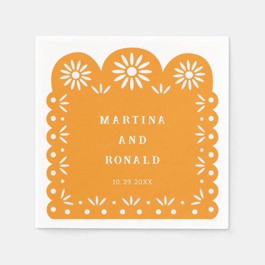 イエローメキシコパペルピカド スタンダードカクテルナプキン (正面)